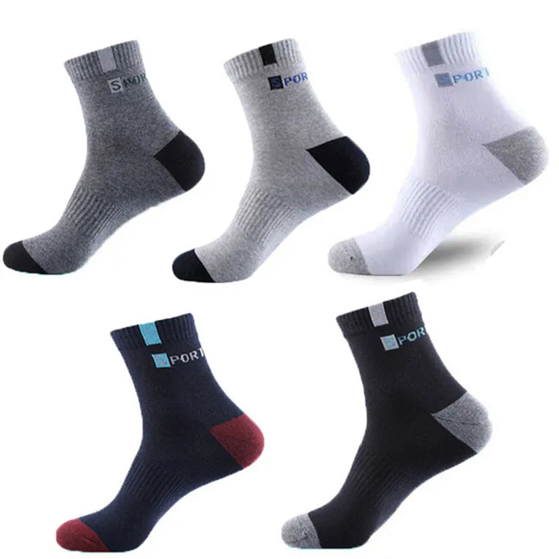 5 Pairs Cotton Socks Size EU 37-43 (US 6-9.5)