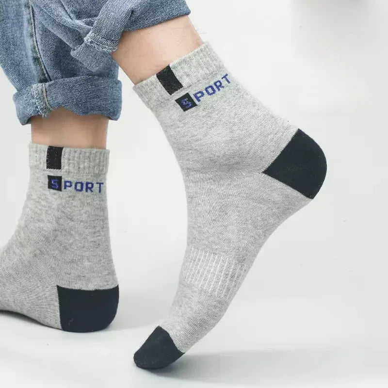 5 Pairs Cotton Socks Size EU 37-43 (US 6-9.5)