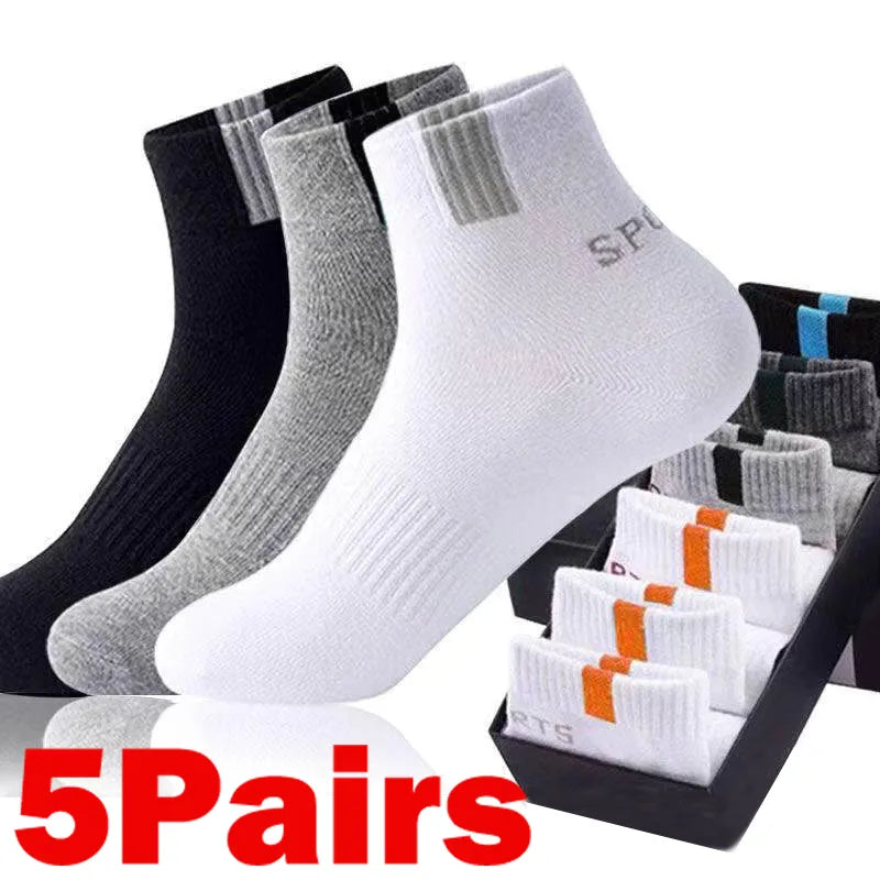 5 Pairs Cotton Socks Size EU 37-43 (US 6-9.5)